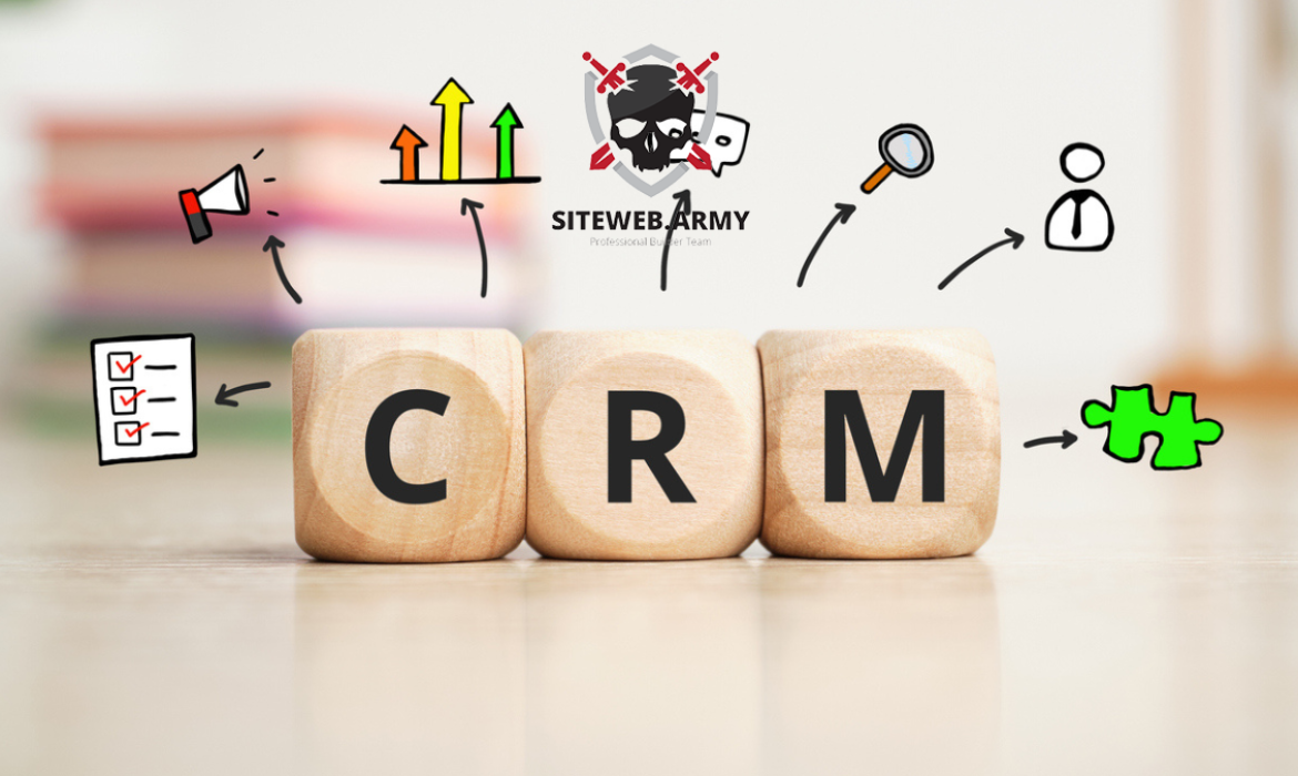 Photo d'un logo CRM avec plusieurs logos concernant la relation client